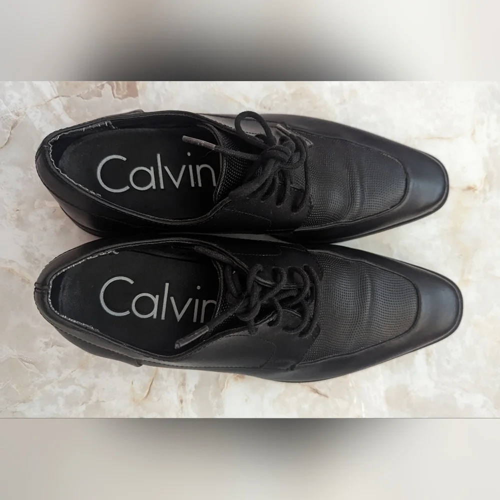 Calvin Klein Man's  RAMBERT Leather Oxfords  Black  Shoes Size 7M